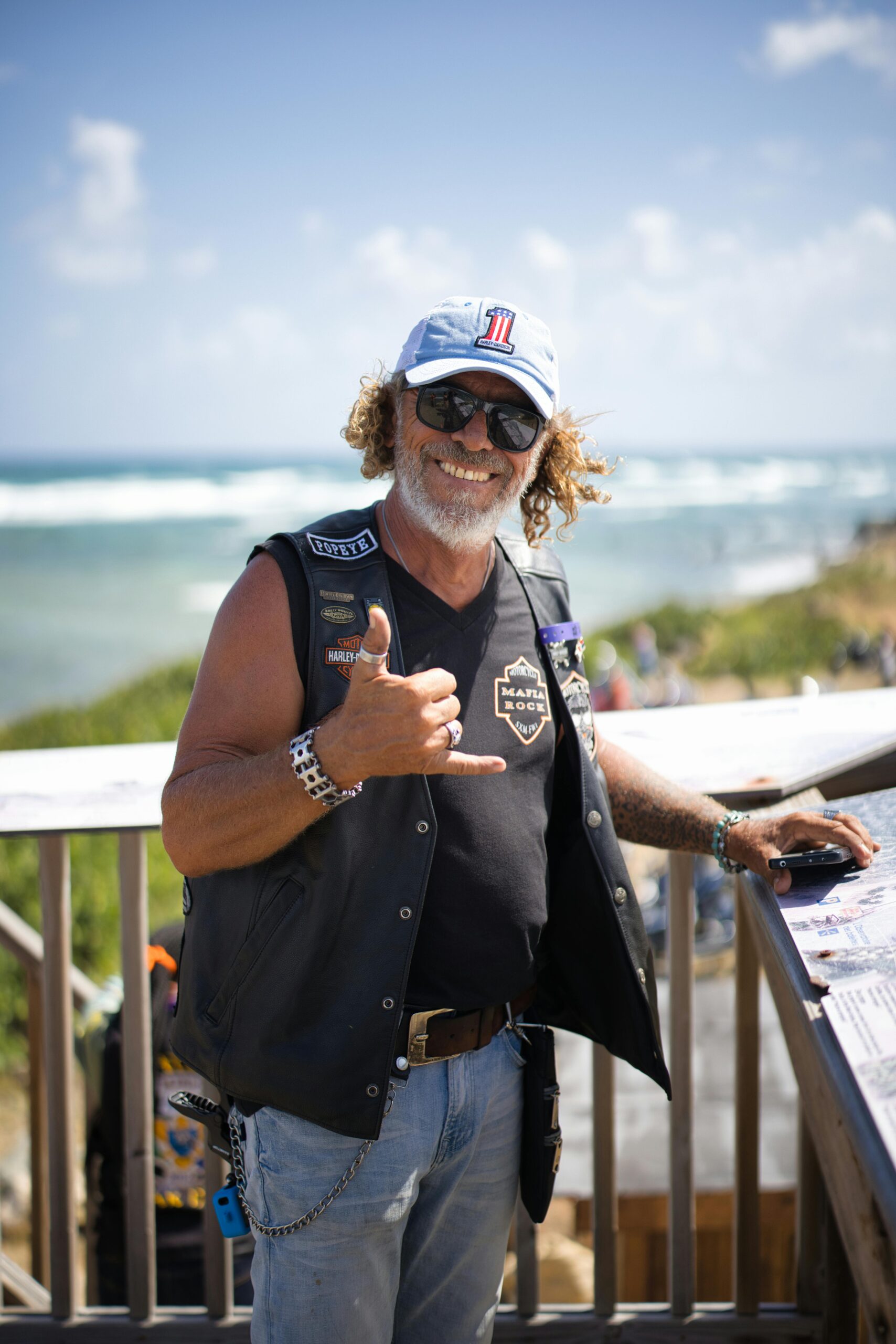 Free stock photo of biker guy, smiling guy